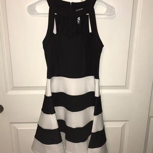 High neck, fit and flare dress